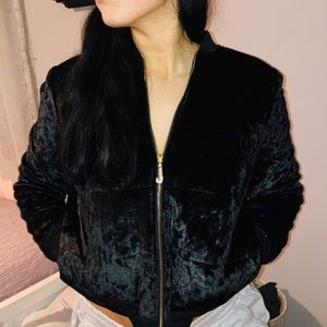 Juicy Couture Black Velvet Bomber Jacket
